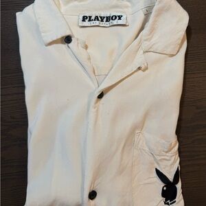 Playboy Short Sleeve Button-Up Polo Tee